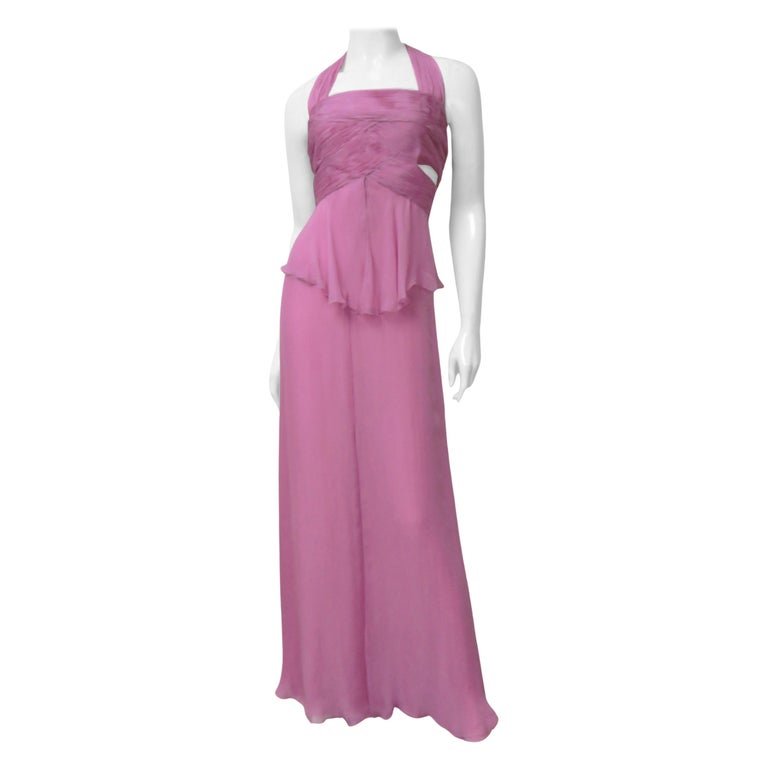 Valentino New Silk Halter Gown with Waist and Back Cut outs S/S 2007 For  Sale at 1stDibs | valentino halter gown