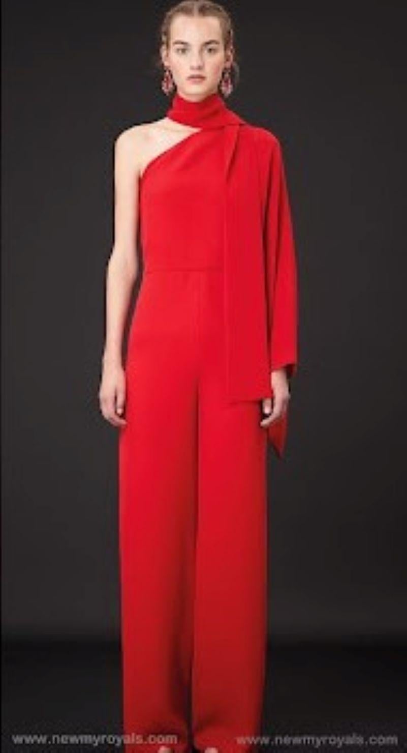 Valentino New Silk One Sleeve Jumpsuit with Tie Neck For Sale 6