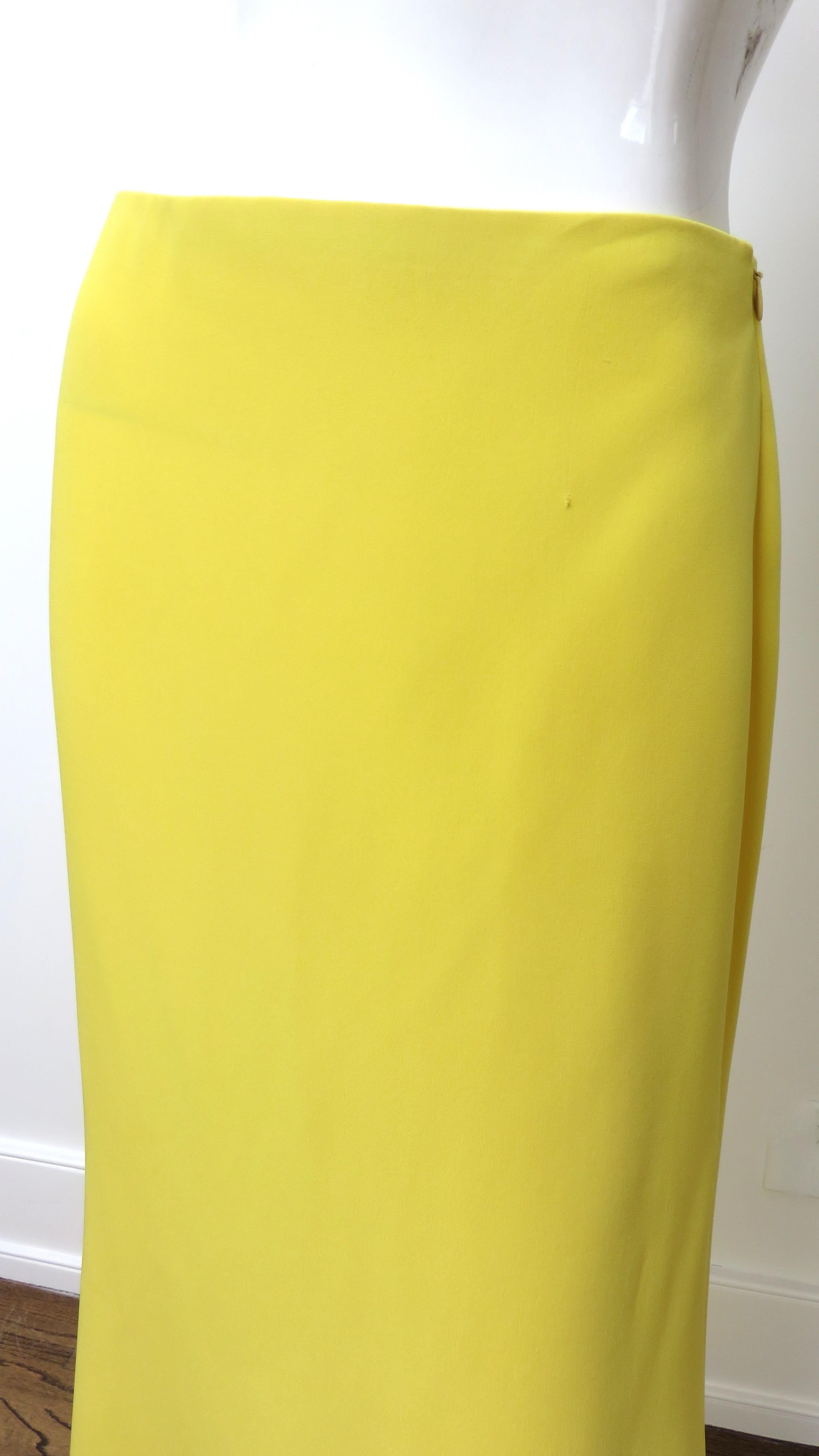 Yellow Valentino New Silk Skirt with Train