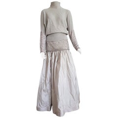 VALENTINO "New" Top Sweater Skirt Swarovsky Beads Cashmere Silk Dress - Unworn