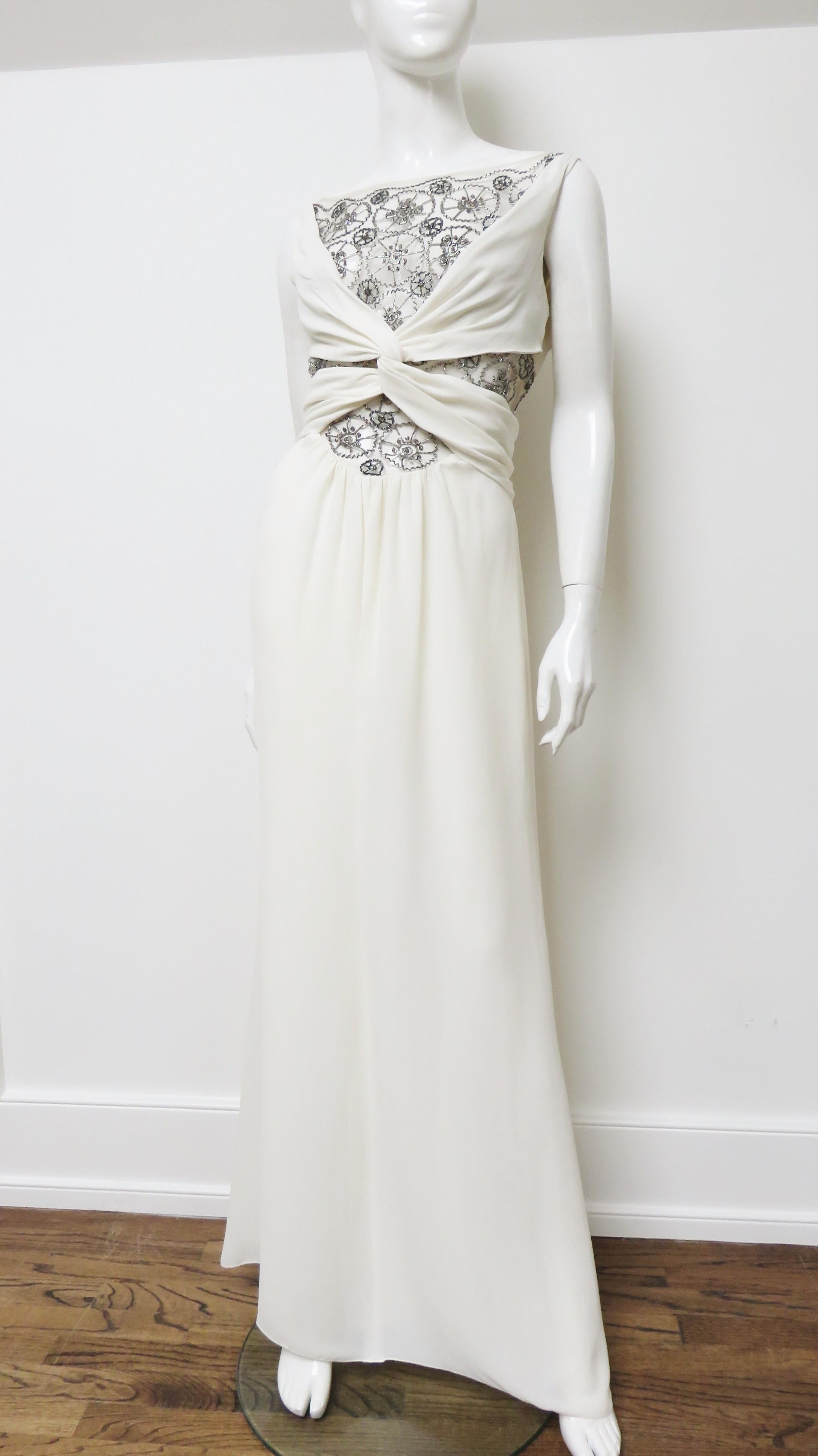 Valentino New Cut out Silk Gown  For Sale 1