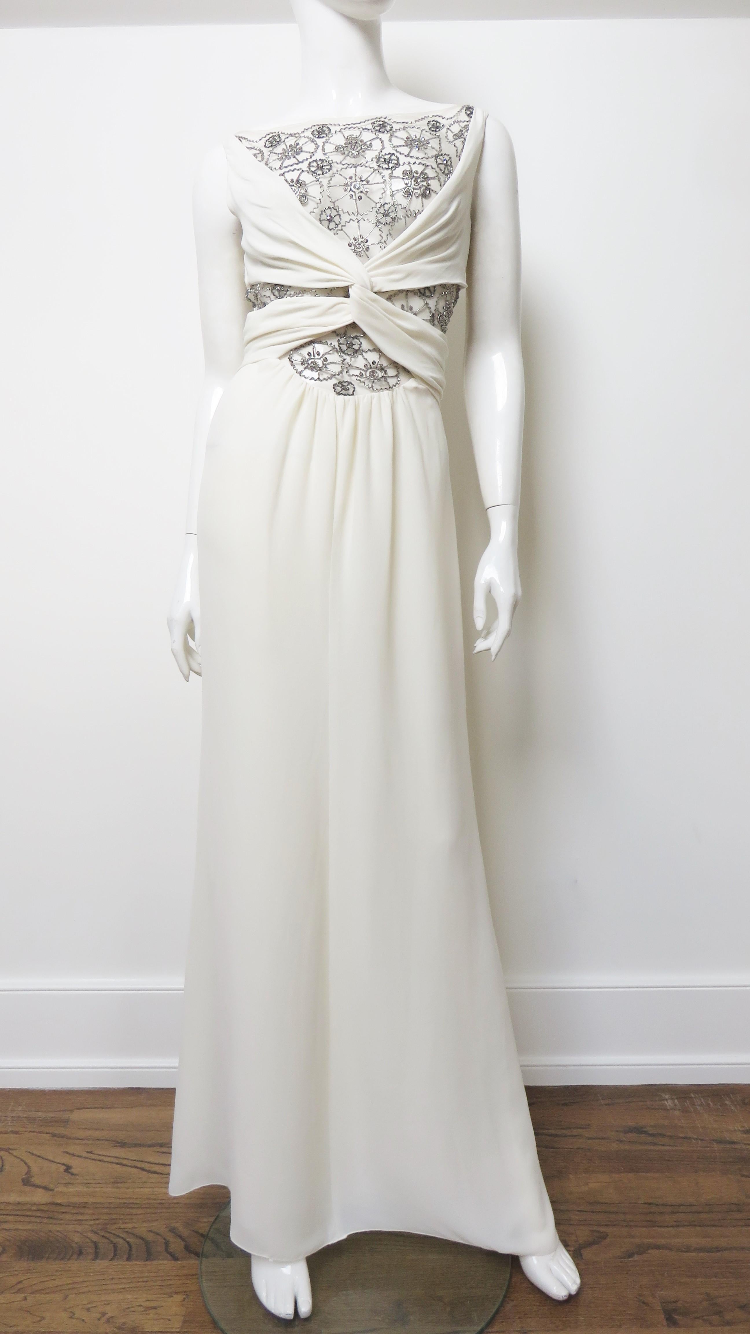 Women's Valentino New Cut out Silk Gown  For Sale
