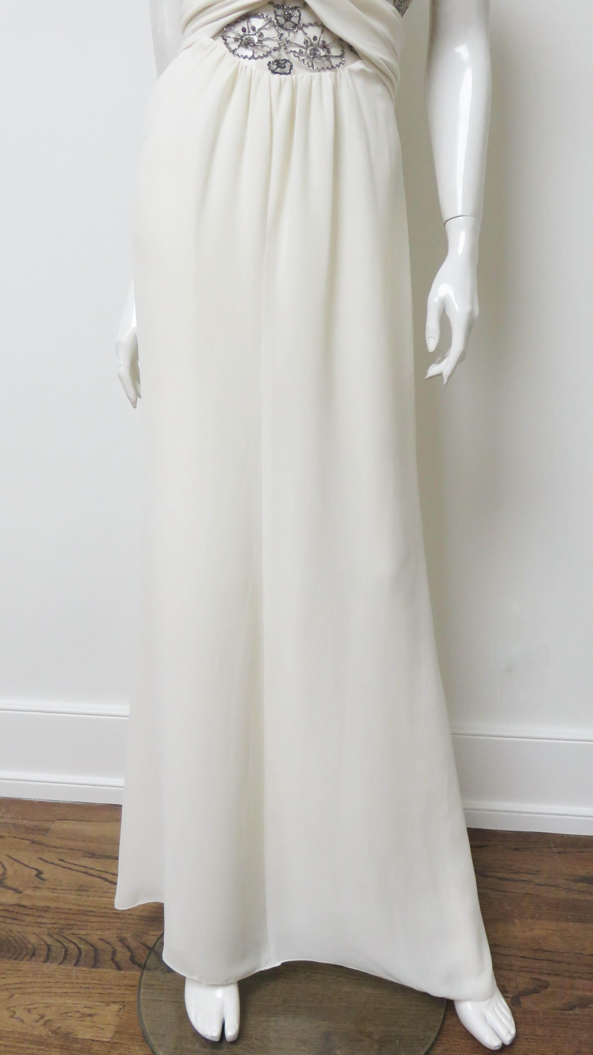 Valentino New Cut out Silk Gown  In Excellent Condition For Sale In Water Mill, NY