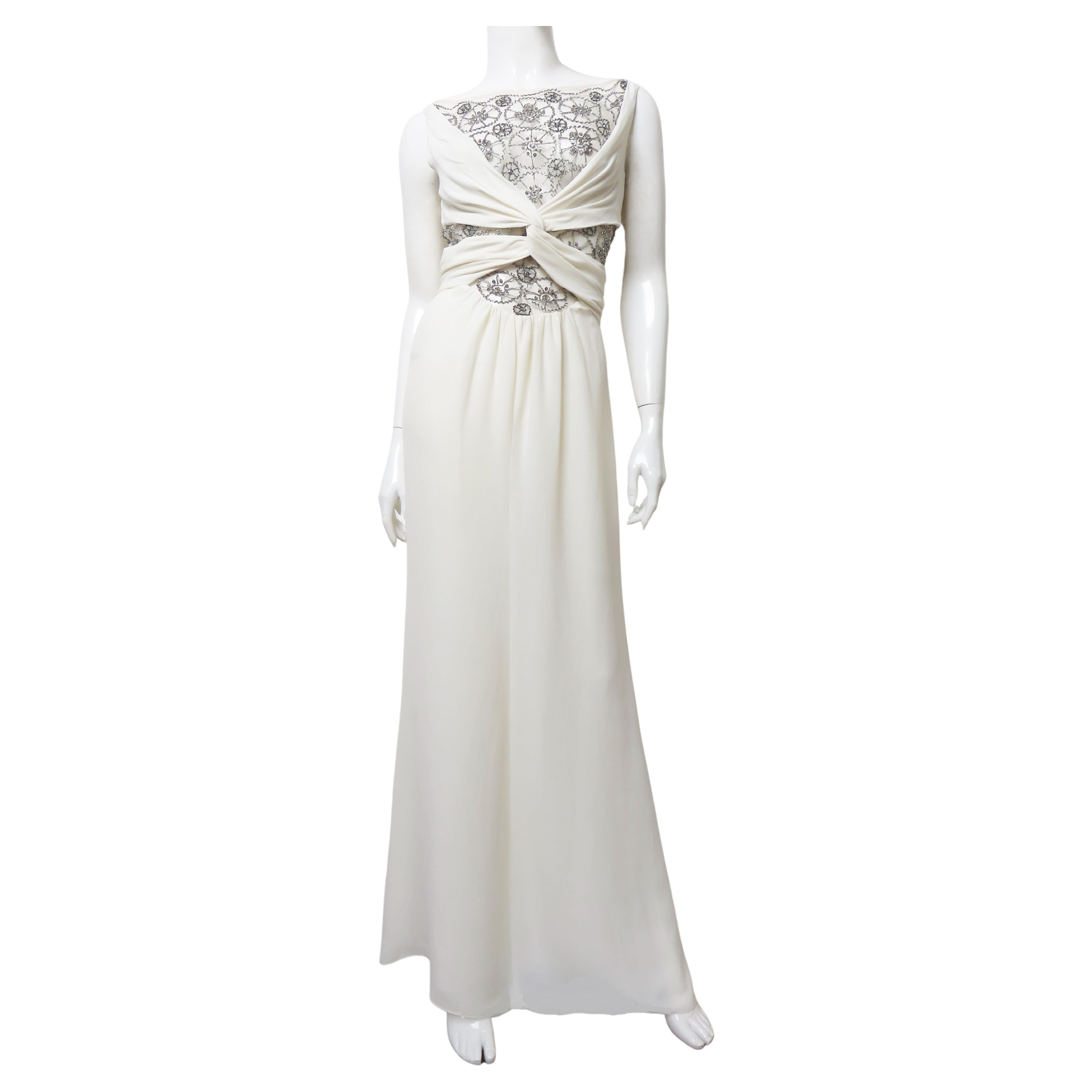 Valentino New Vintage Cut out Silk Gown For Sale at 1stDibs