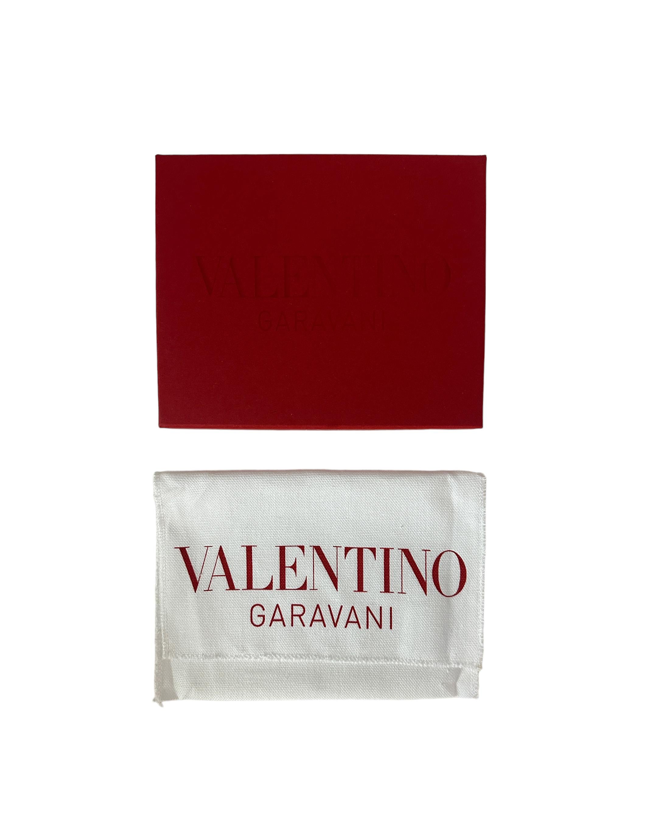 Valentino NEW Vlogo Black Signature Grainy Calfskin Cardholder Wallet For Sale 5