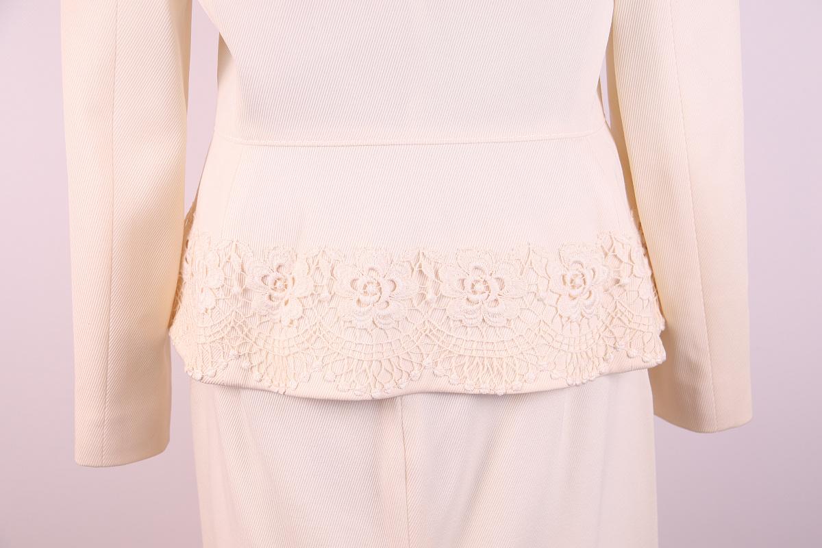 Beige Valentino abito con gonna in lana vergine in vendita
