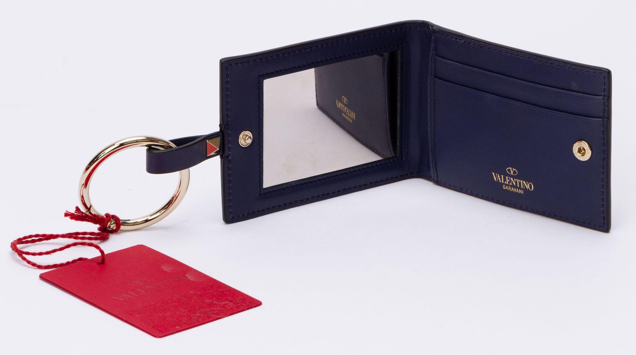 Red Valentino NIB Navy Keyring-Wallet For Sale