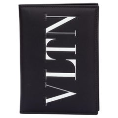 Valentino NIB Passport Cover Black White