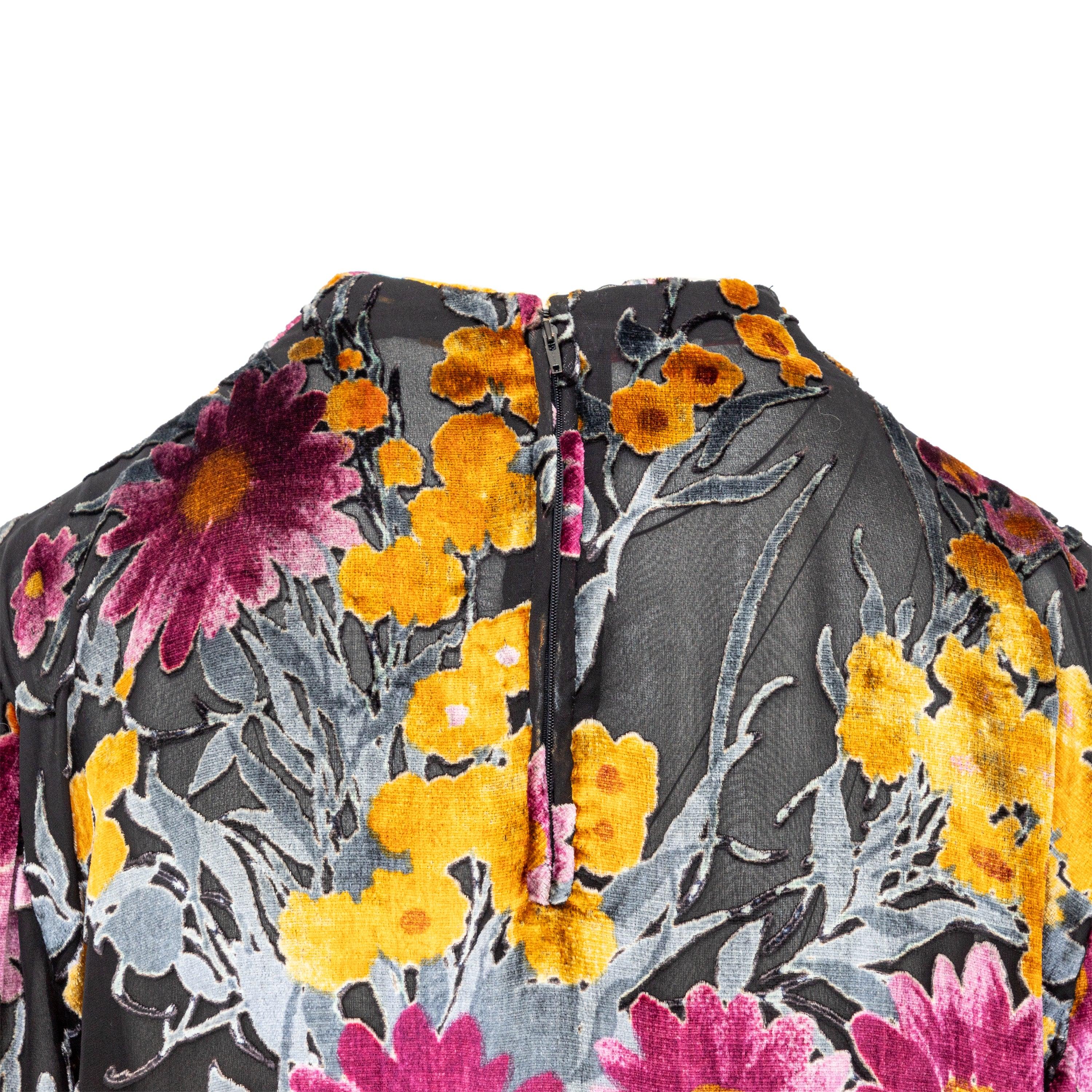 Valentino Nacht Samt geprägtes Top mit Prägung - '90er Jahre Damen im Angebot