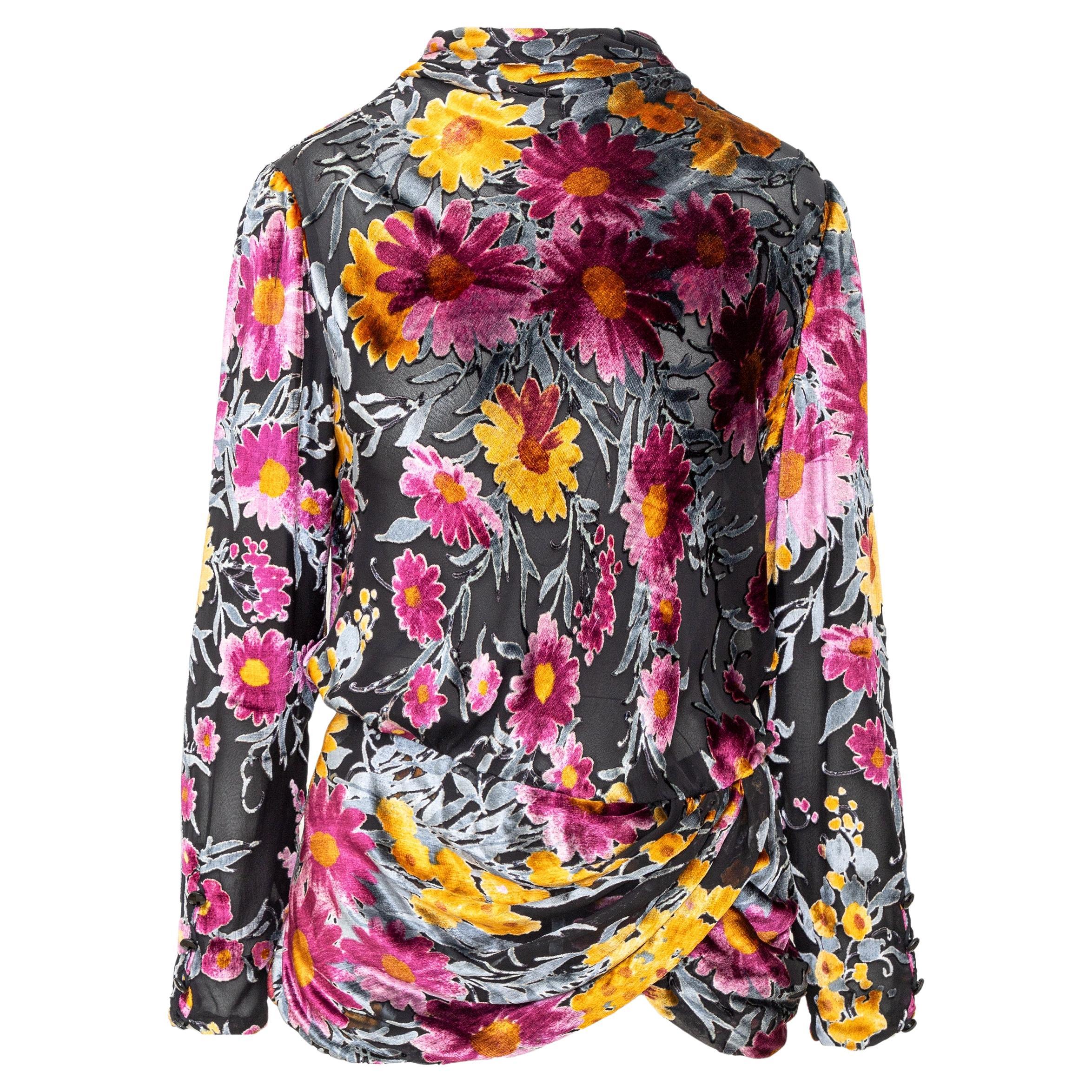 Top in velluto goffrato Valentino Night - Anni '90