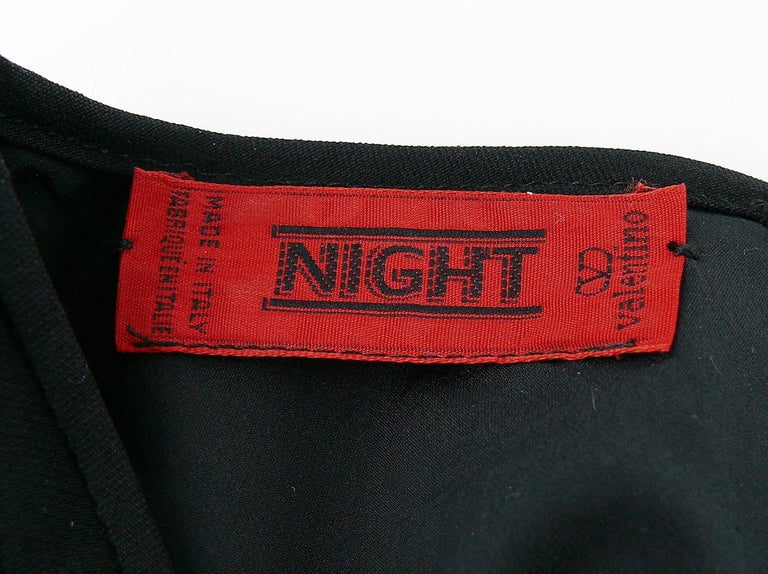 Valentino Night Vintage Black and Red Cocktail Dress For Sale 6