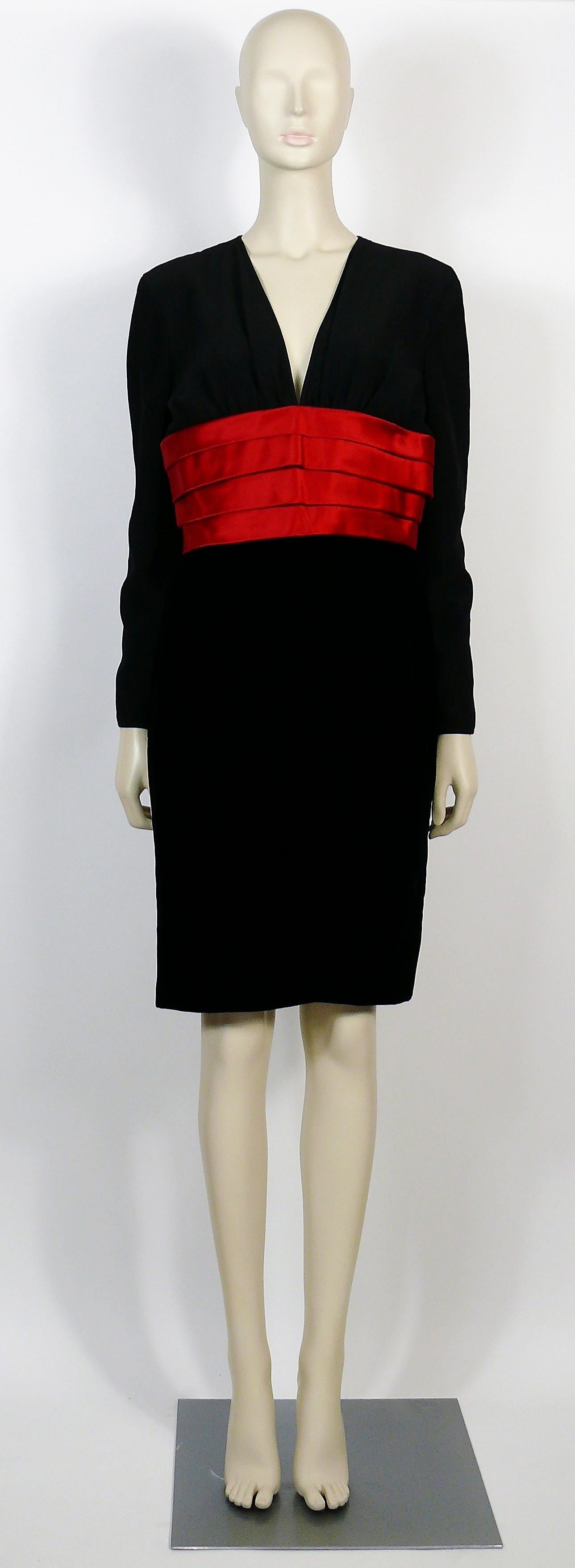 Women's Valentino Night Vintage Black and Red Cocktail Dress For Sale