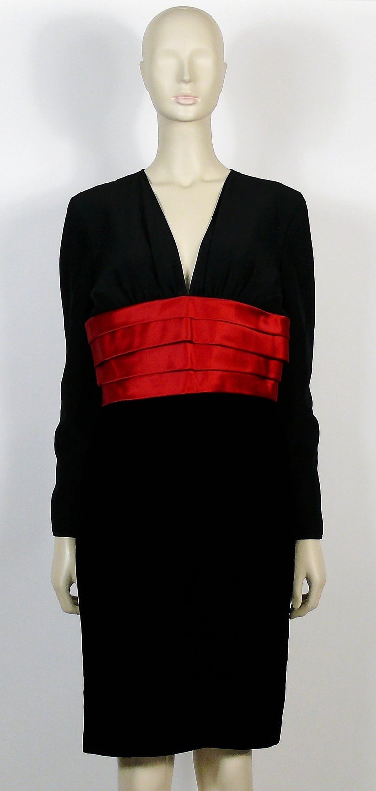 Valentino Night Vintage Black and Red Cocktail Dress For Sale 1