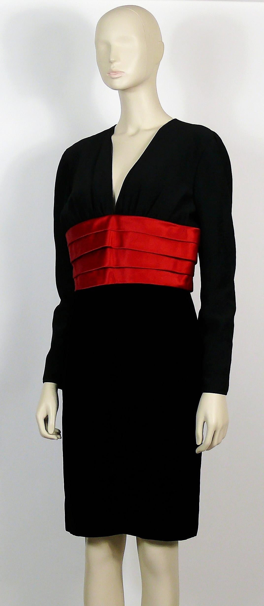 Valentino Night Vintage Black and Red Cocktail Dress For Sale 3