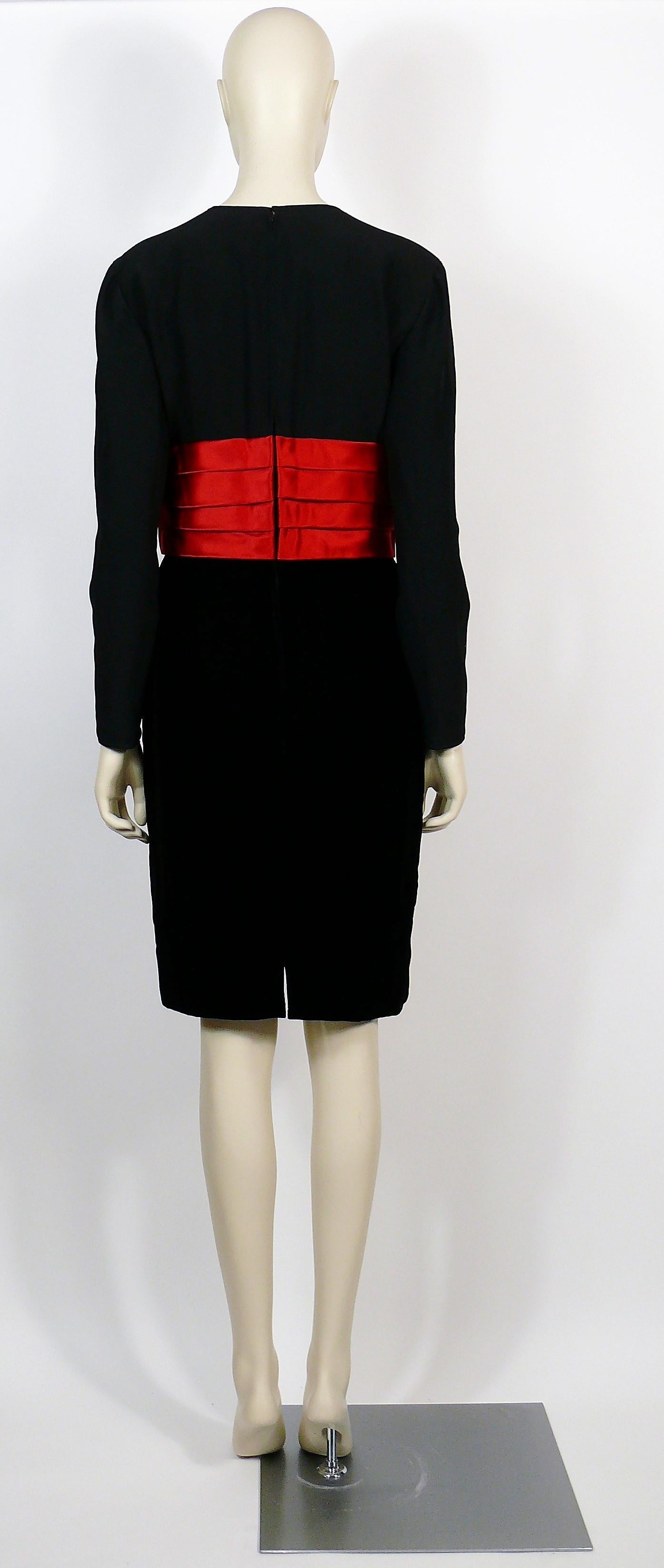 Valentino Night Vintage Black and Red Cocktail Dress For Sale 4