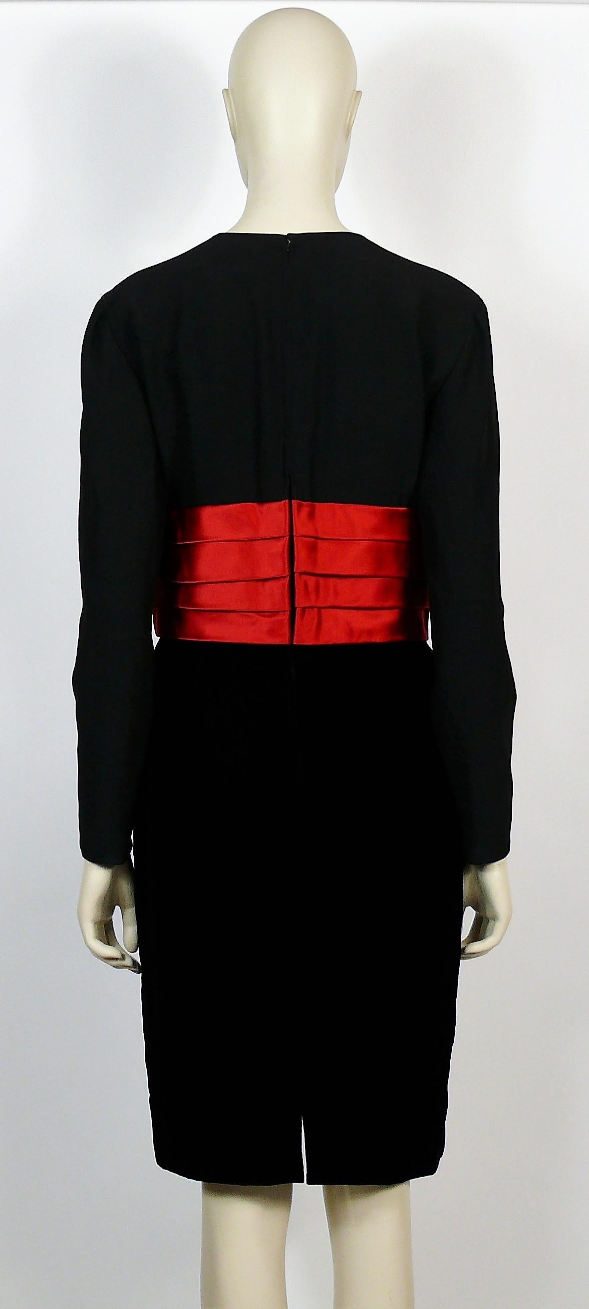 Valentino Night Vintage Black and Red Cocktail Dress For Sale 2