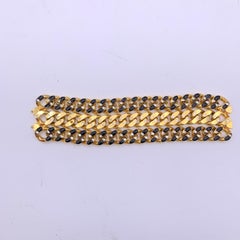 Valentino Night Vintage Gold Metal Embellished Multichain Bracelet