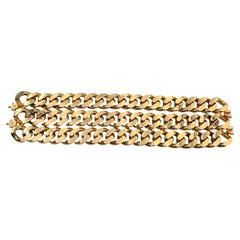 Valentino Night Vintage Gold Metal Embellished Multichain Bracelet