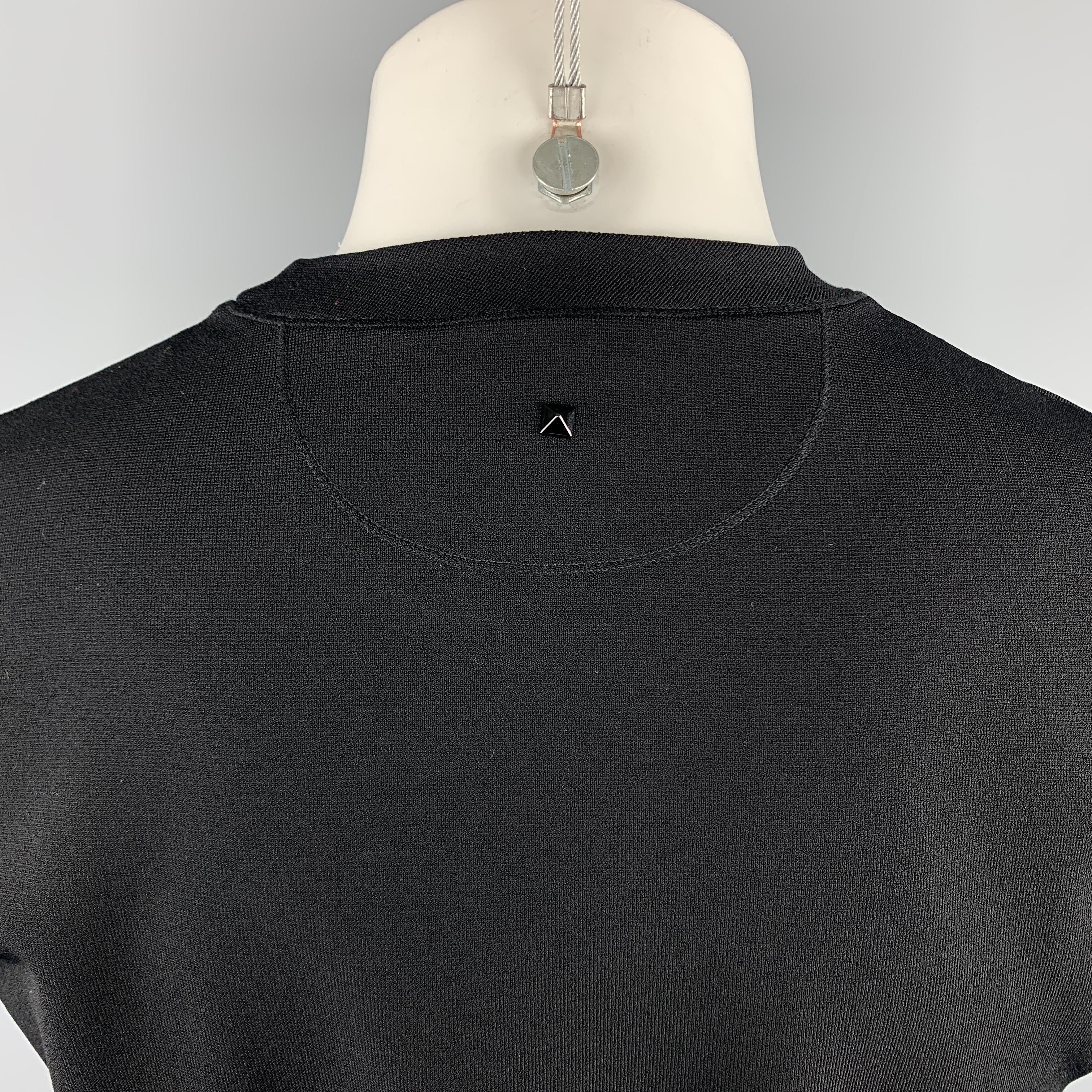 Men's VALENTINO NOIR Black Solid Viscose Blend Size XS Crew-Neck Pullover