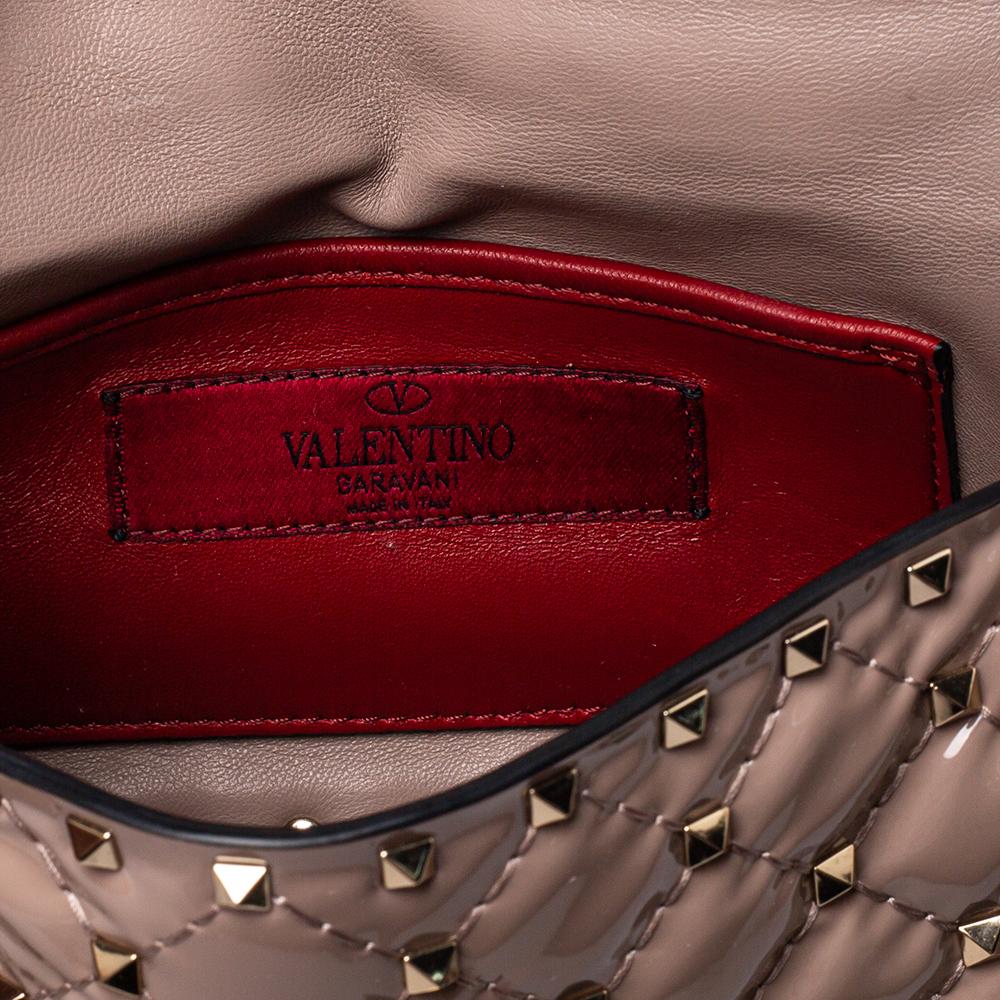 Valentino Nude Beige Patent Leather Rockstud Spike Top Handle Bag 2