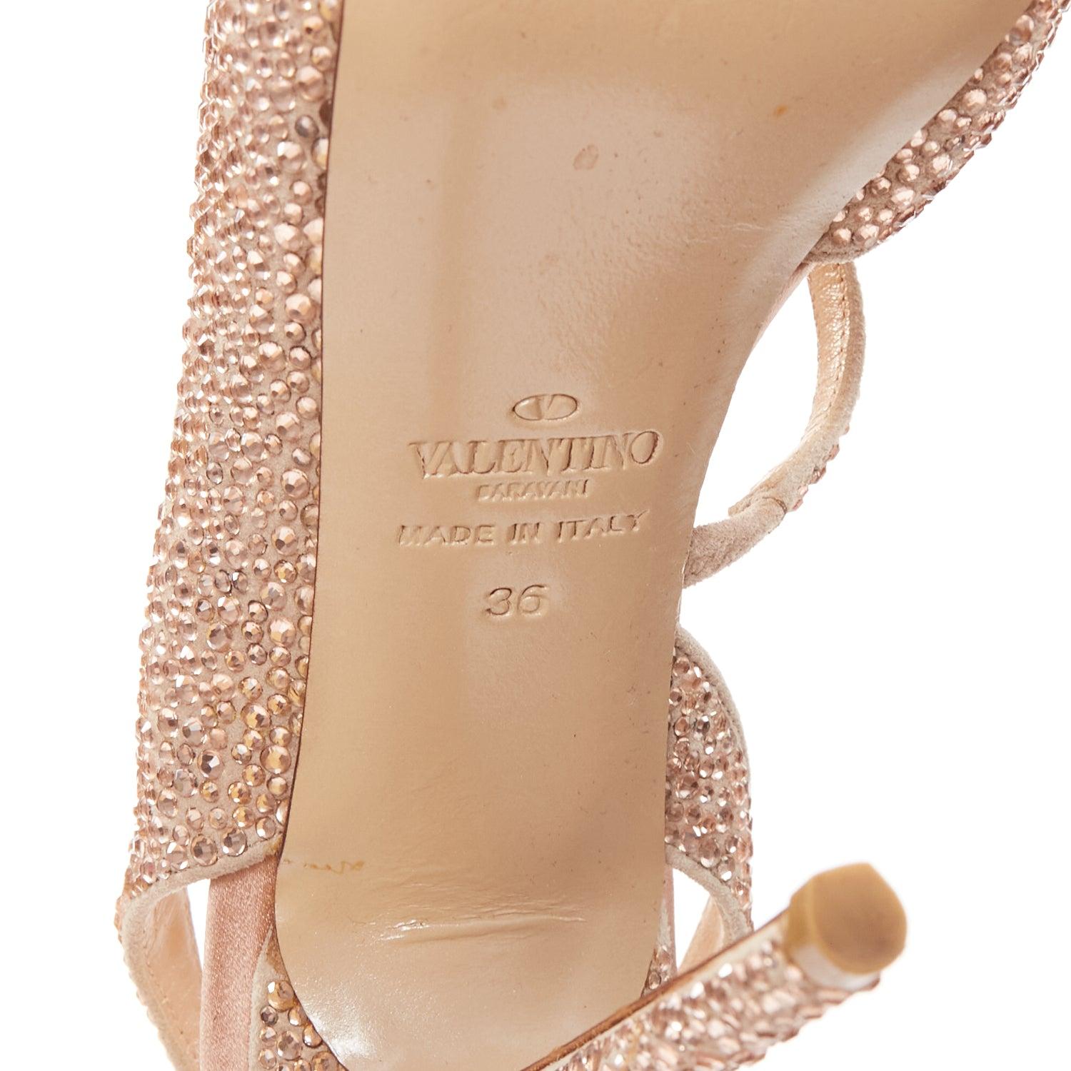 VALENTINO nude crystal strass encrusted d'orsay peep platform pumps EU36 For Sale 6