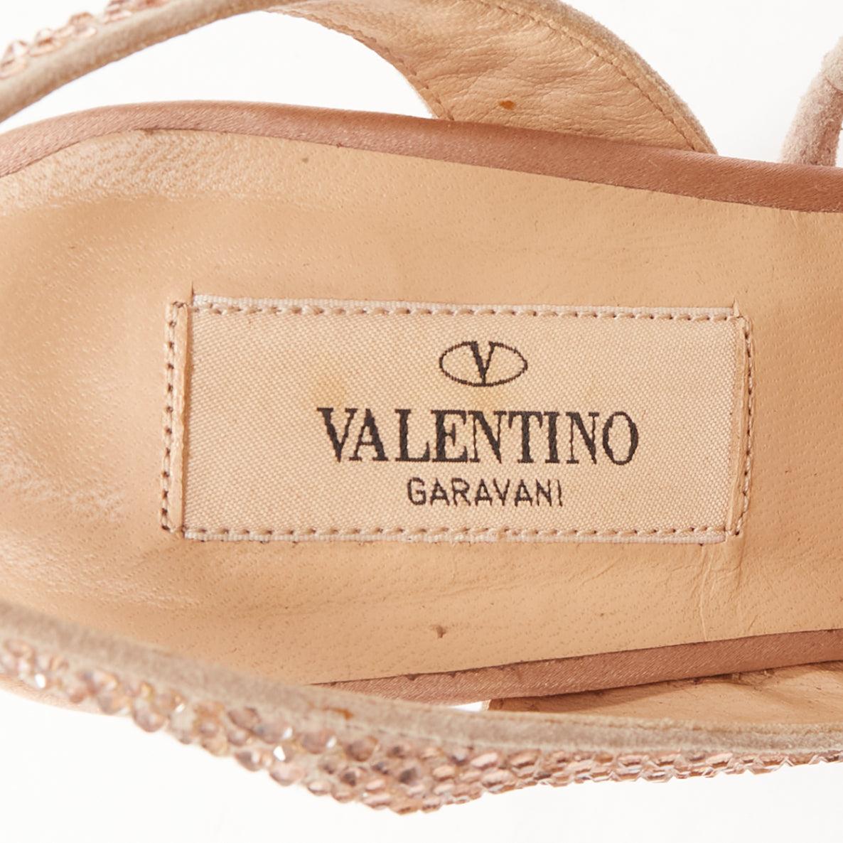 VALENTINO nude crystal strass encrusted d'orsay peep platform pumps EU36 For Sale 5