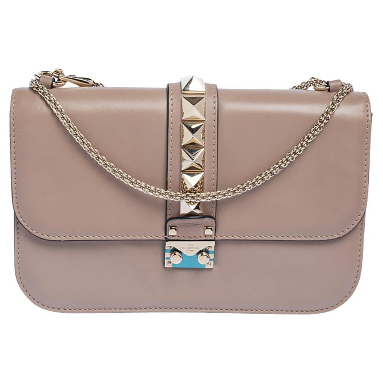 Valentino Pink Leather Medium Rockstud Glam Lock Flap Bag Valentino | The  Luxury Closet