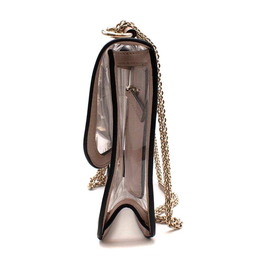 Valentino Nude Leder PVC Glam Lock Naked Rockstud Umhängetasche mit Nieten im Zustand „Hervorragend“ in London, GB