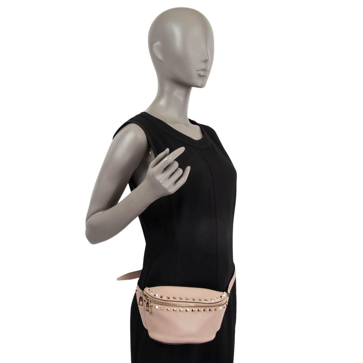VALENTINO nude pink leather ROCKSTUD Belt Bag 2