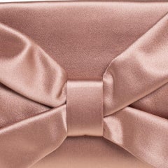 Valentino Nude Pink Satin Bow Clutch at 1stDibs
