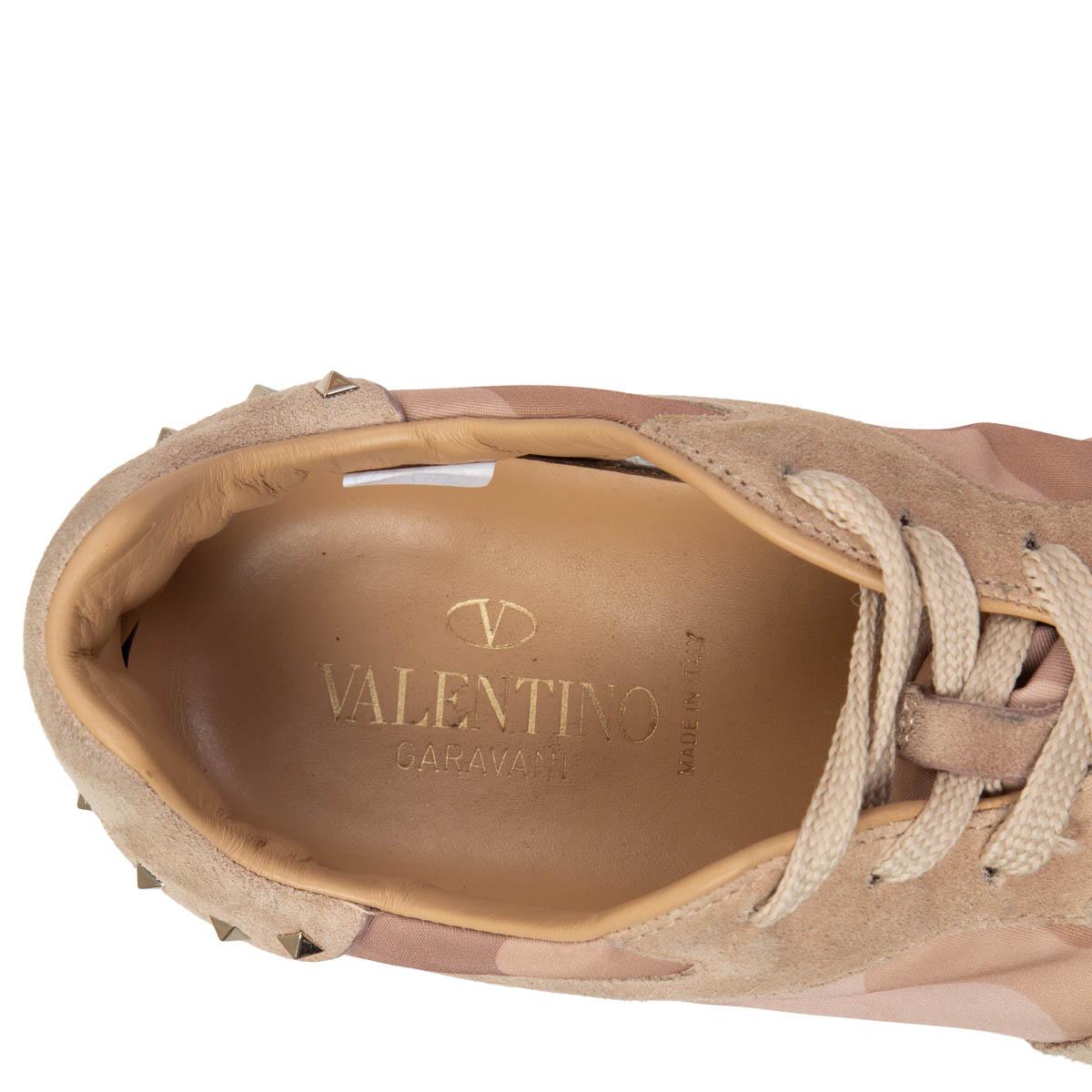 Beige VALENTINO nude pink SOUL ROCKSTUD Sneakers Flats Shoes 39.5 For Sale