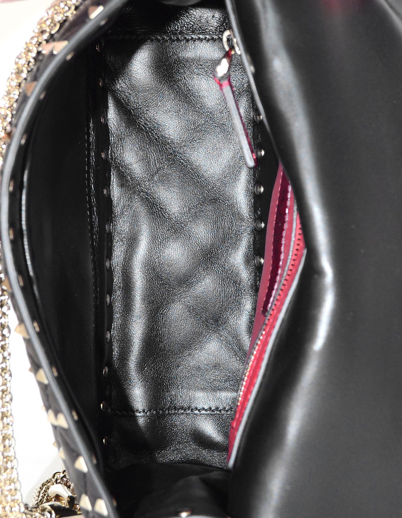 Valentino NWT Black Embroidered Medium Rockstud Spike Flap Bag rt. $4, 045 2