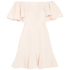 Valentino Off-The-Shoulder Silk-Blend Crepe Mini Dress