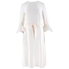 Valentino Off-White Bow-Tie Bell Sleeve Dress 8