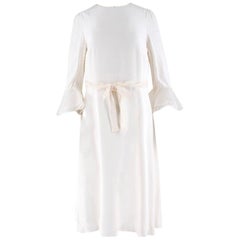 Valentino Off-White Bow-Tie Bell Sleeve Dress 8