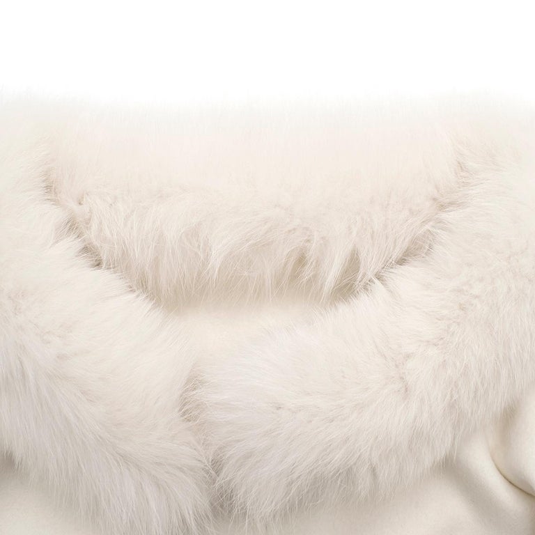 Valentino Off-White Double-faced Wool Blend Fur Coat - Size US 4 For ...