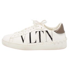 Valentino Off-White Leather VLTN Low-Top Sneakers Size 38.5
