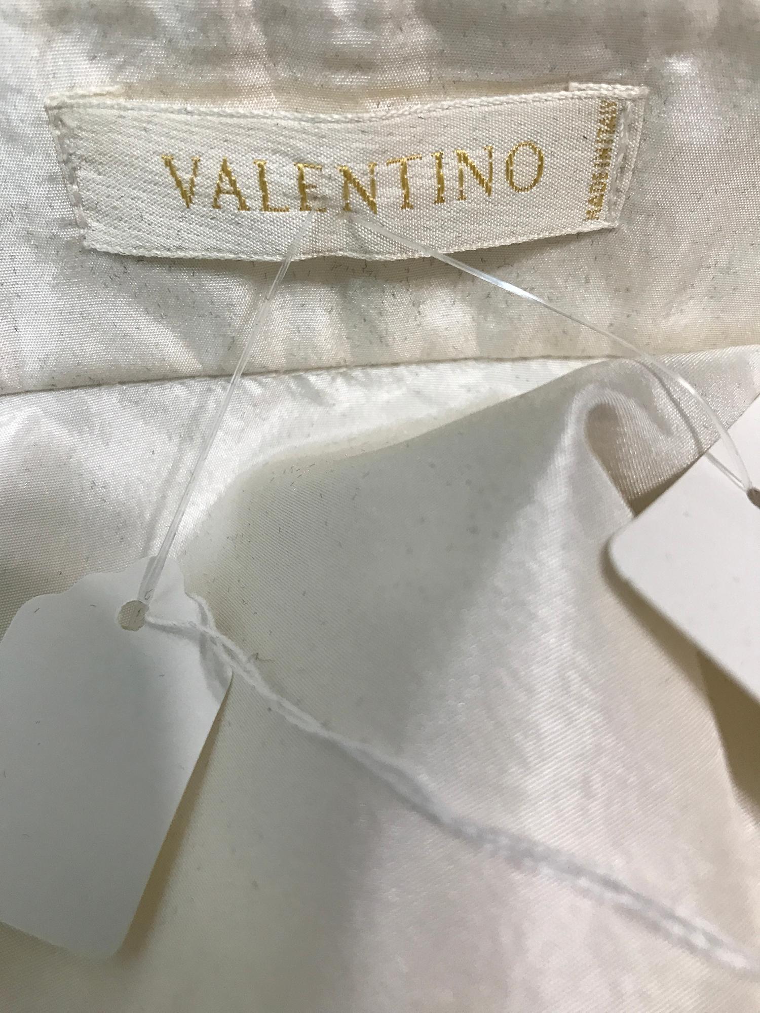 Valentino Off White Silk Fitted Blouse  5