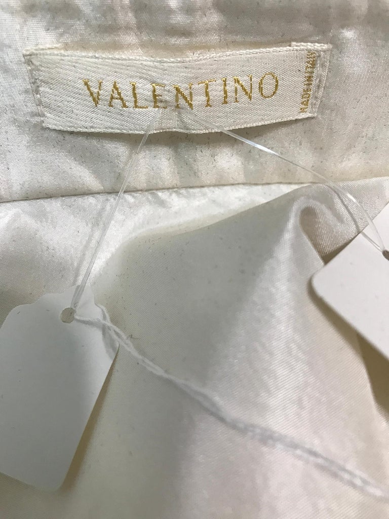 Valentino Off White Silk Fitted Blouse at 1stDibs