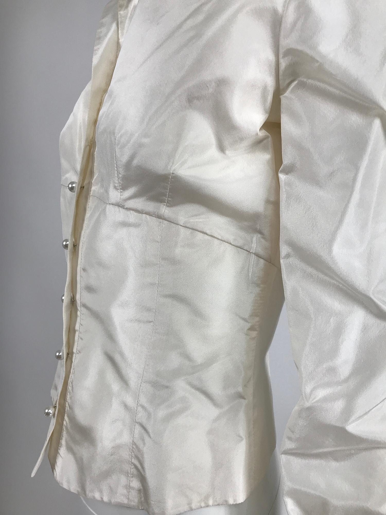 Valentino Off White Silk Fitted Blouse  3