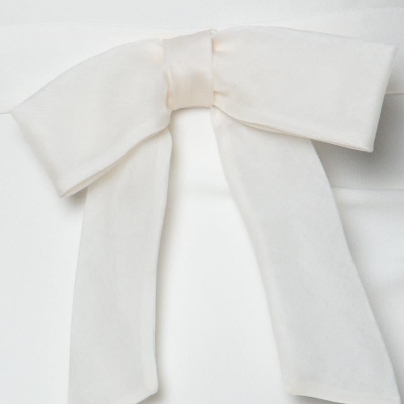 Valentino Off White Stretch Knit Ruffle Detail Sleeveless Gown S In Good Condition In Dubai, Al Qouz 2