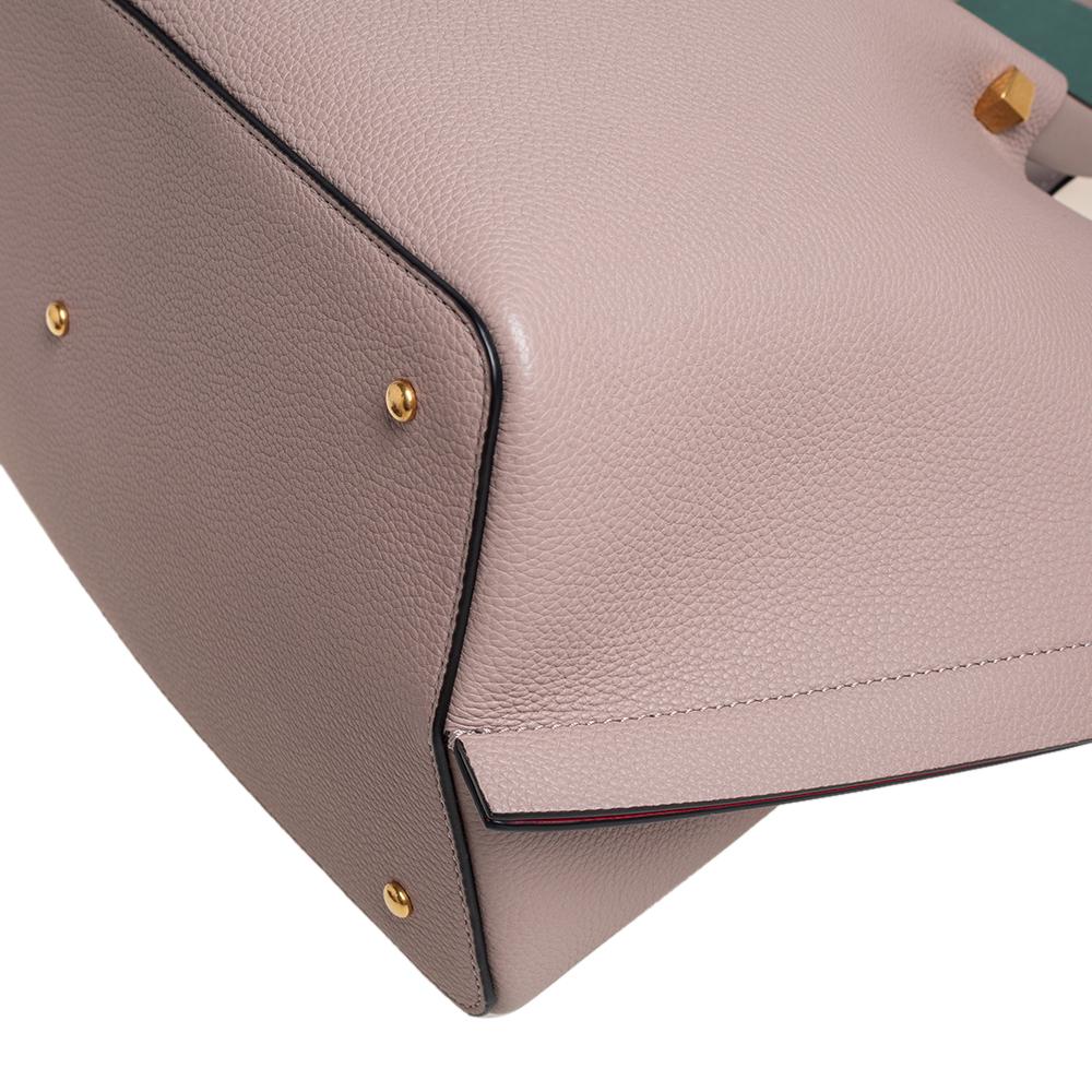 Valentino Altrosa Leder Medium Escape V Logo Tote 6