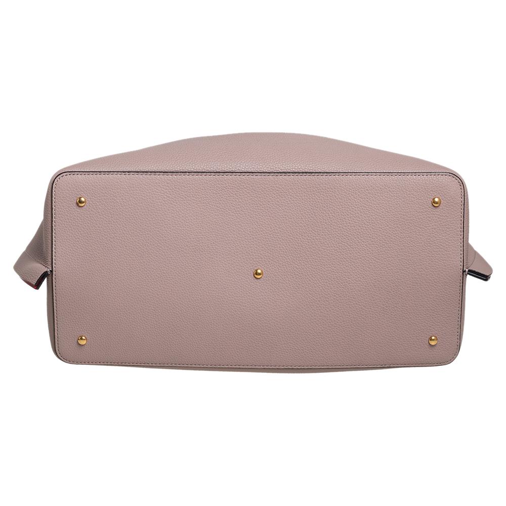 Valentino Altrosa Leder Medium Escape V Logo Tote Damen