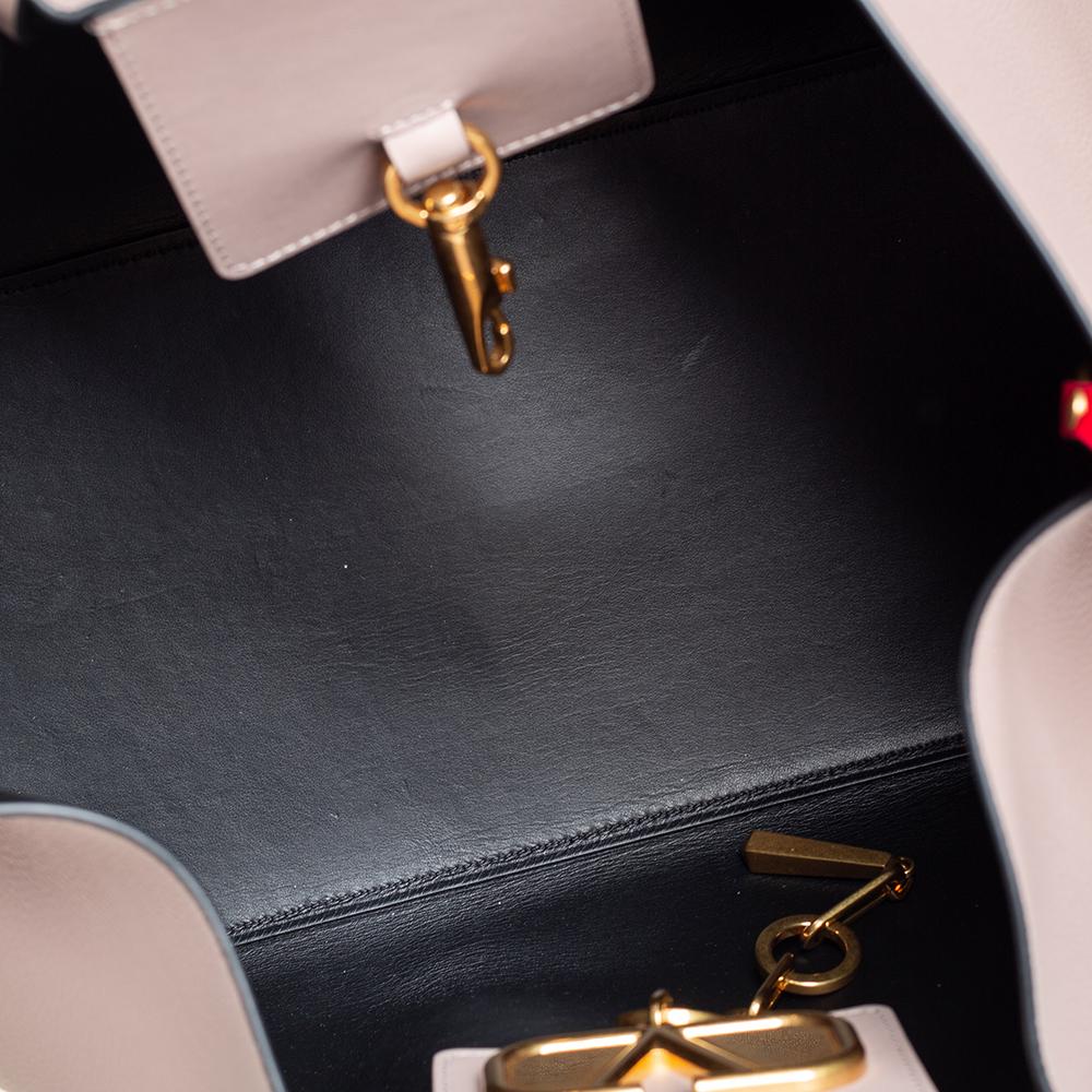 Valentino Altrosa Leder Medium Escape V Logo Tote 4