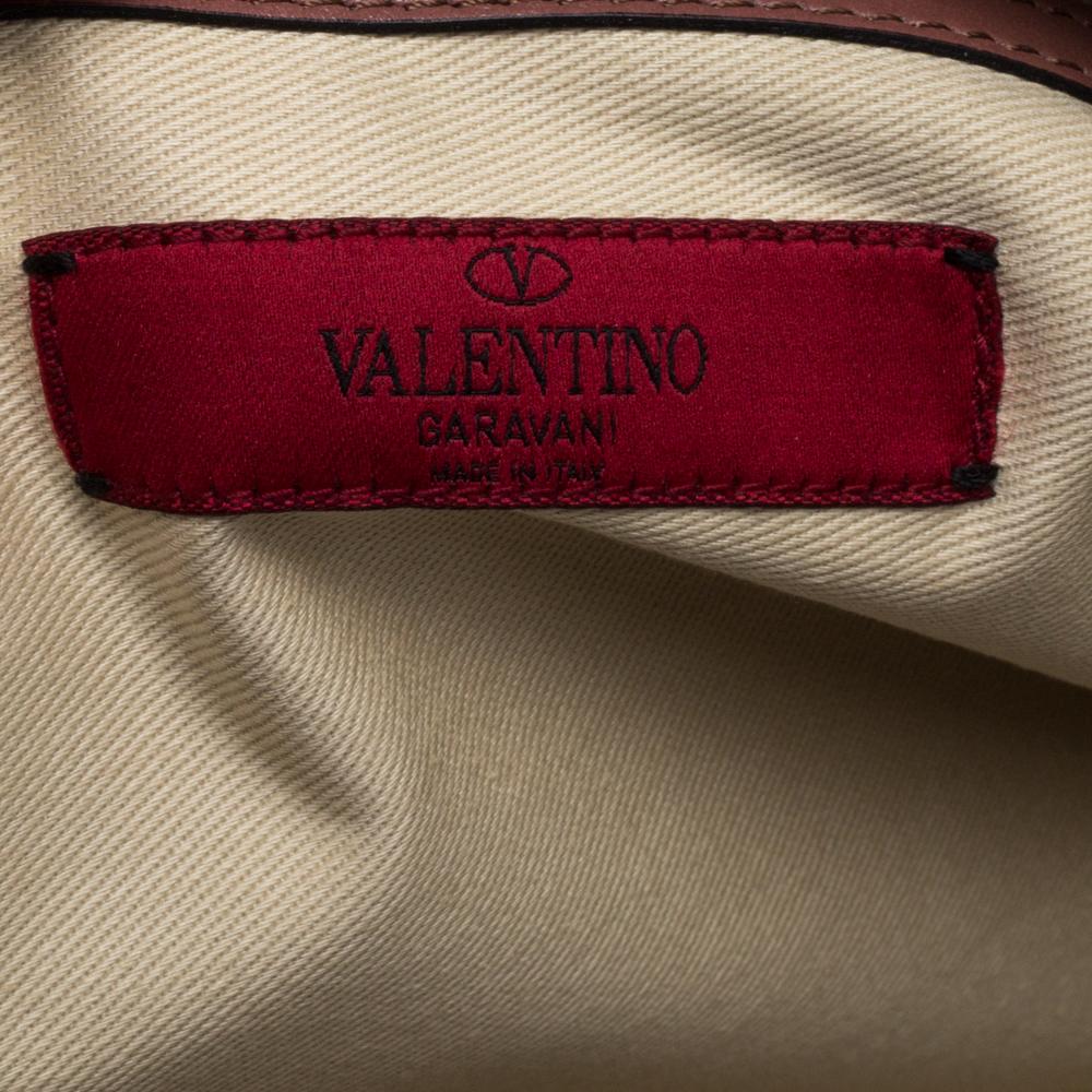 Valentino Old Rose Leather Oversized Rockstud Wristlet Pouch 5