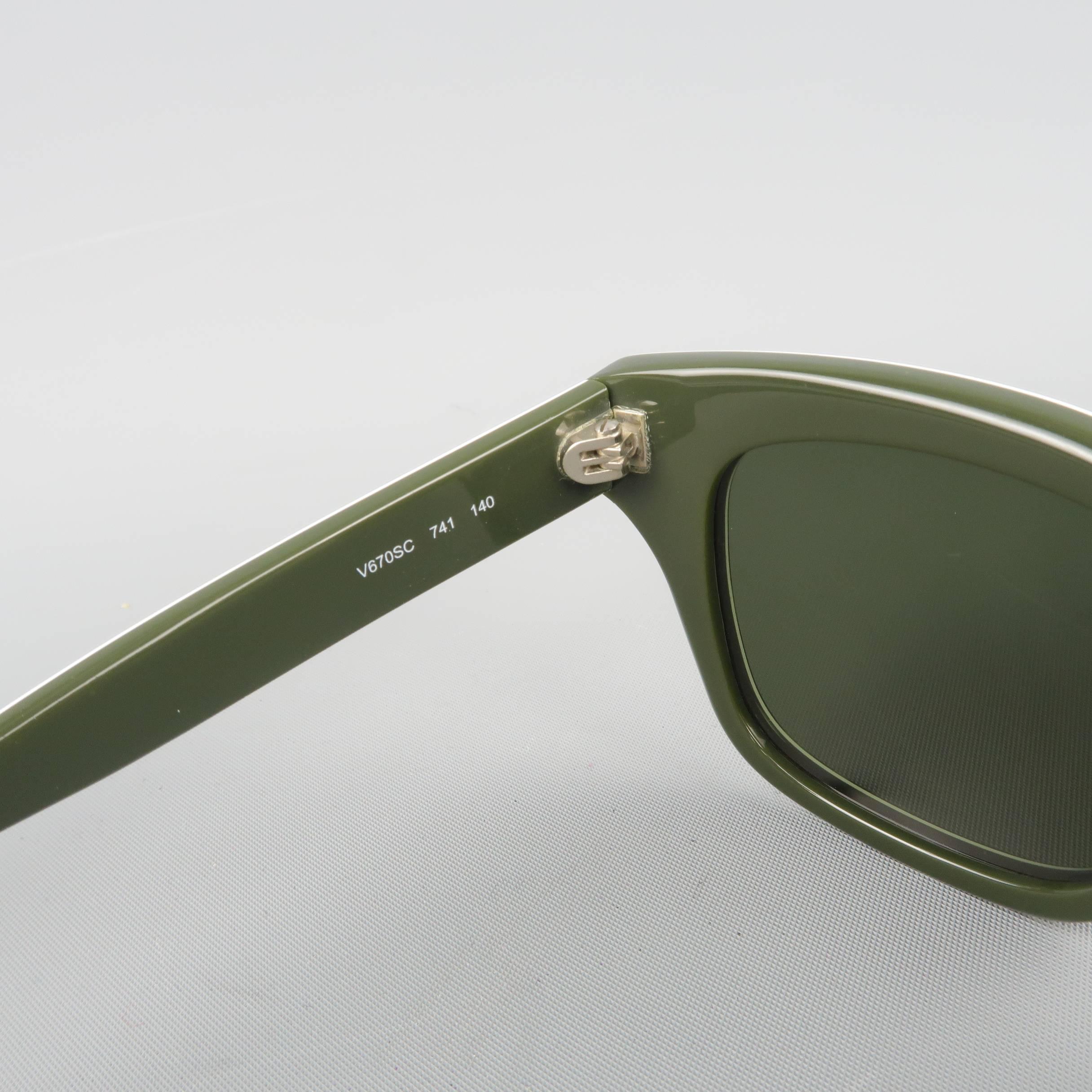 VALENTINO Olive & Lime Green Camouflage Acetate Rockstud Wayfarer Sunglasses 1