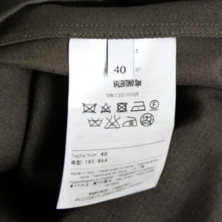 Valentino Olive Green Cotton Patch Detail Button Front Shirt S For Sale 1