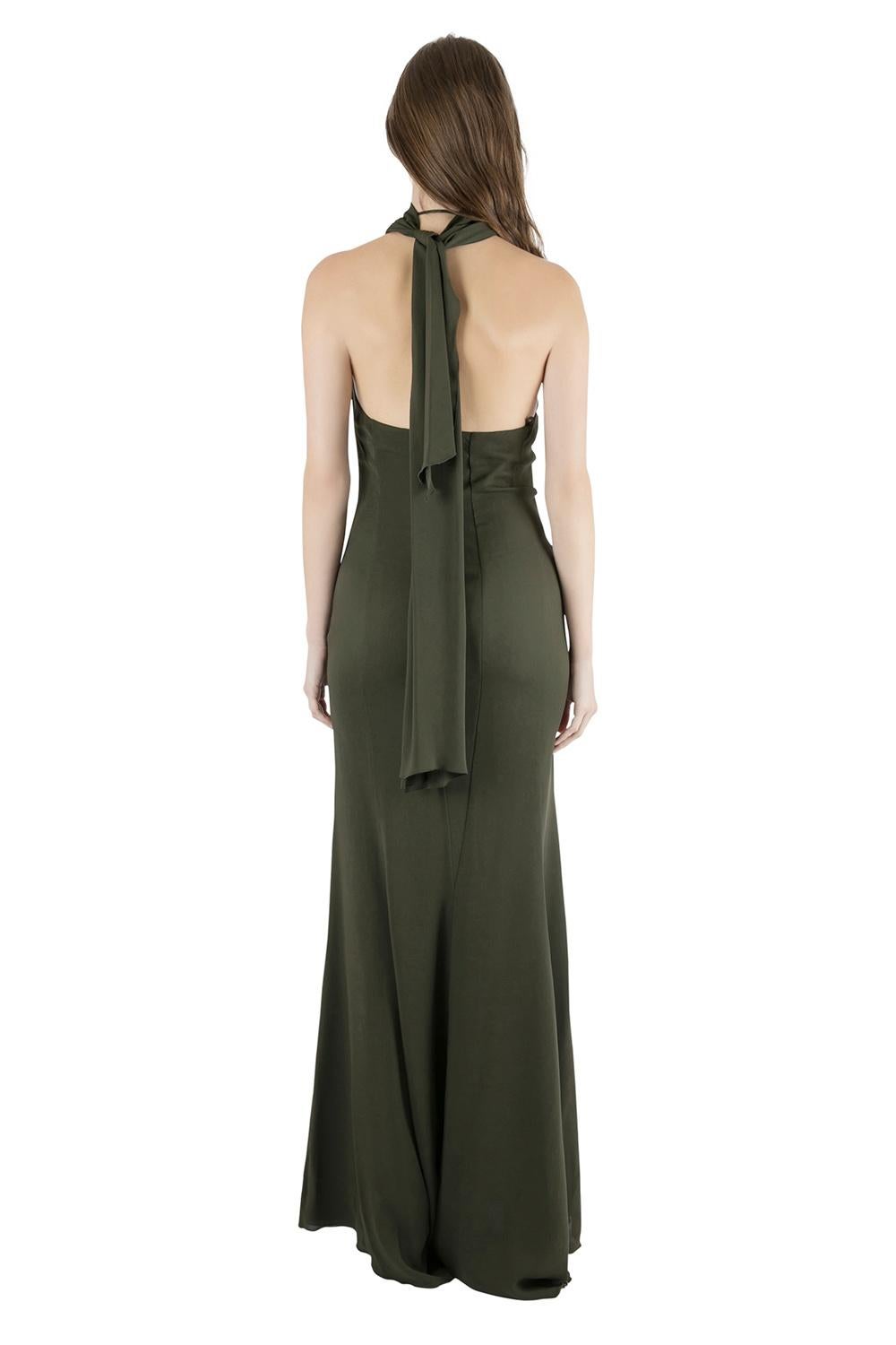 Grace mixed with fashion, you cannot go wrong with this Valentino dress. Offering both comfort and style, this maxi dress brings ruffles on the front and a halter neckline. You can pair it with high heel sandals and a small clutch.

Includes: The