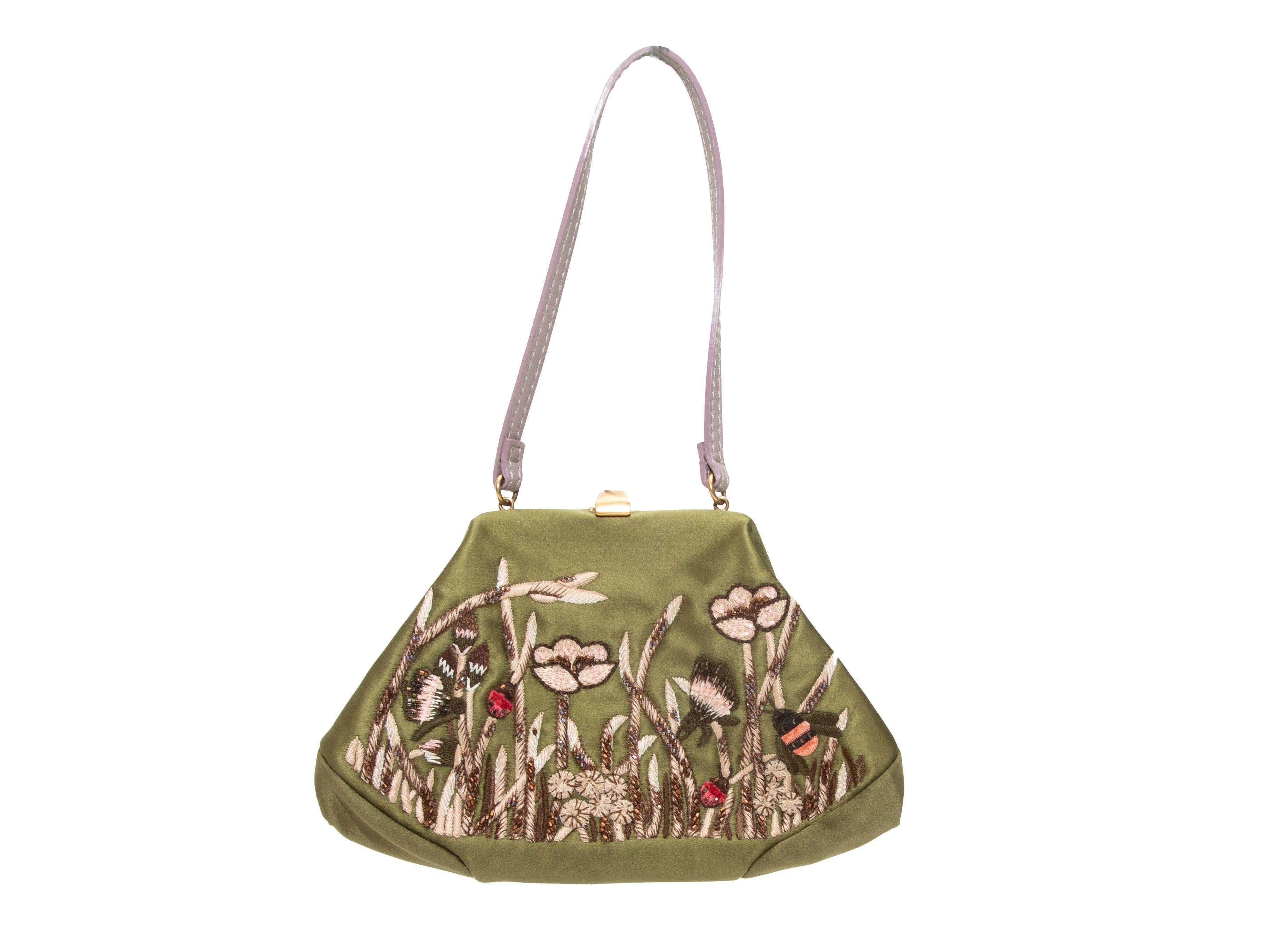 Valentino Olive & Multicolor Embroidered Handbag 3