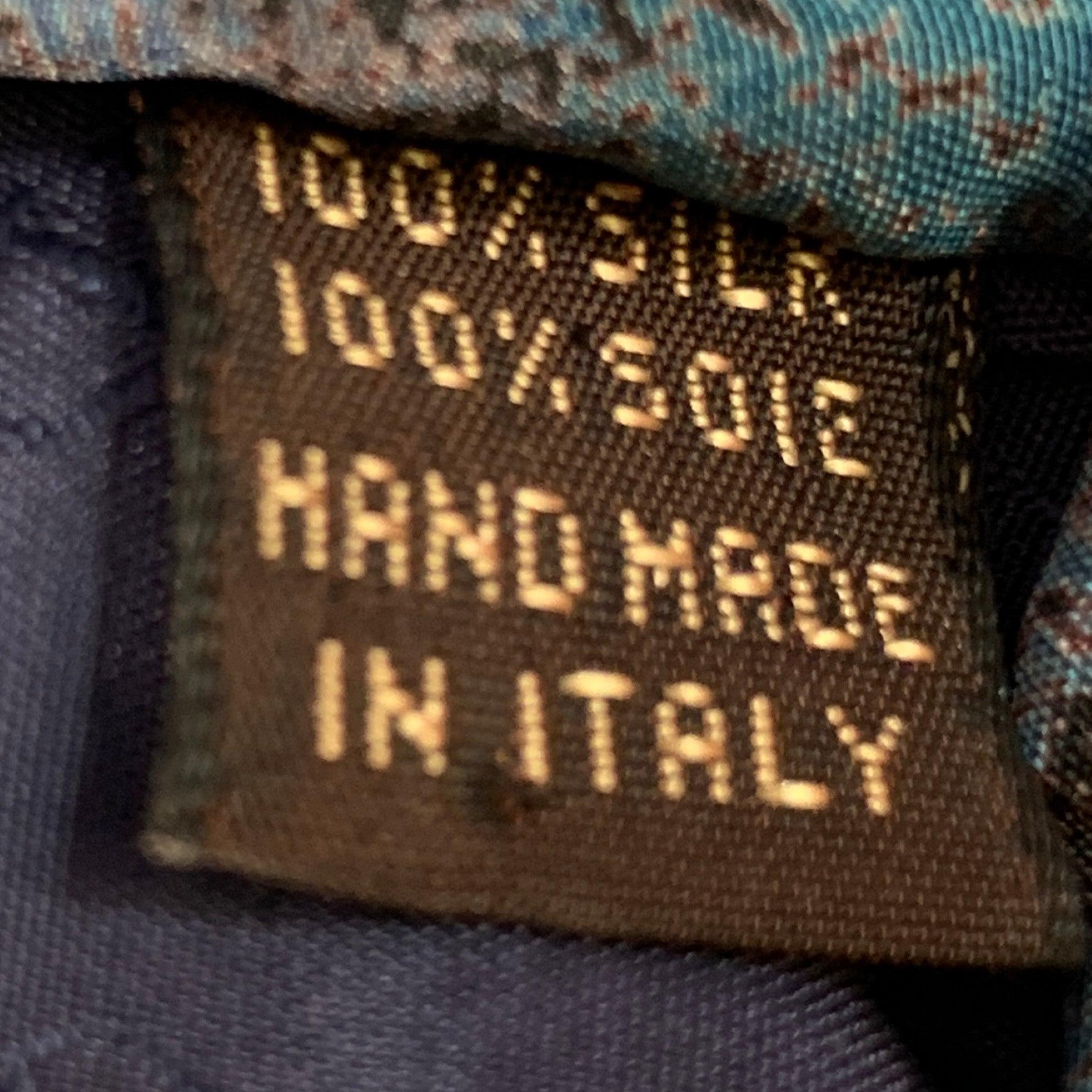 Valentino Cravatta in seta astratta blu rossa taglia unica In condizioni buone in vendita a San Francisco, CA